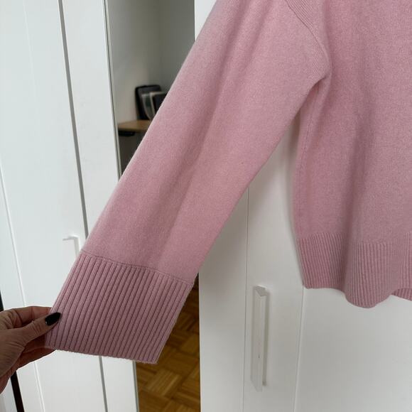 Alex Mill Blush Pink 100% Cashmere Ally Polo Pullover Sweater, Size M, Like New - Picture 6 of 8